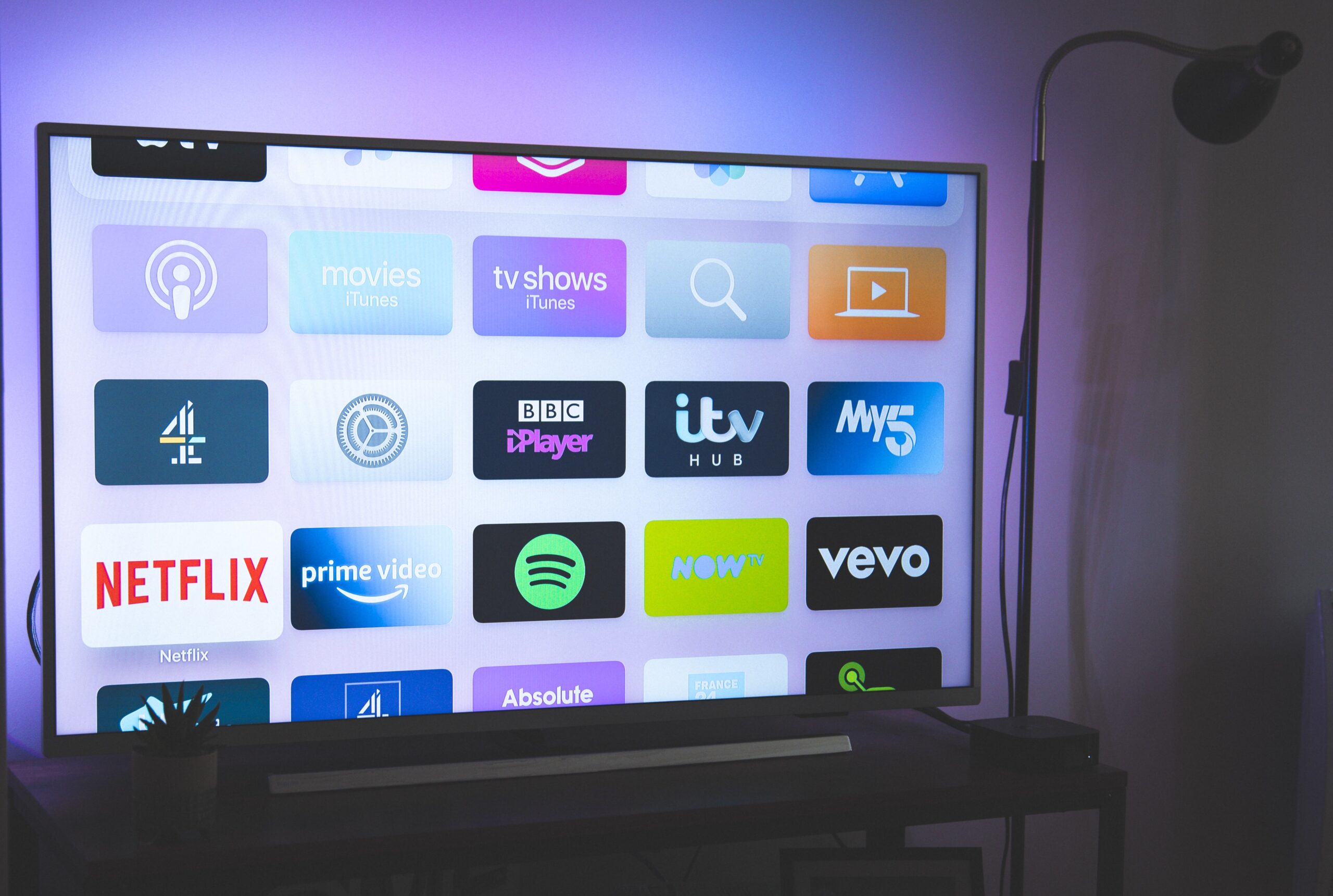 TV displaying Public Service Media digital applications