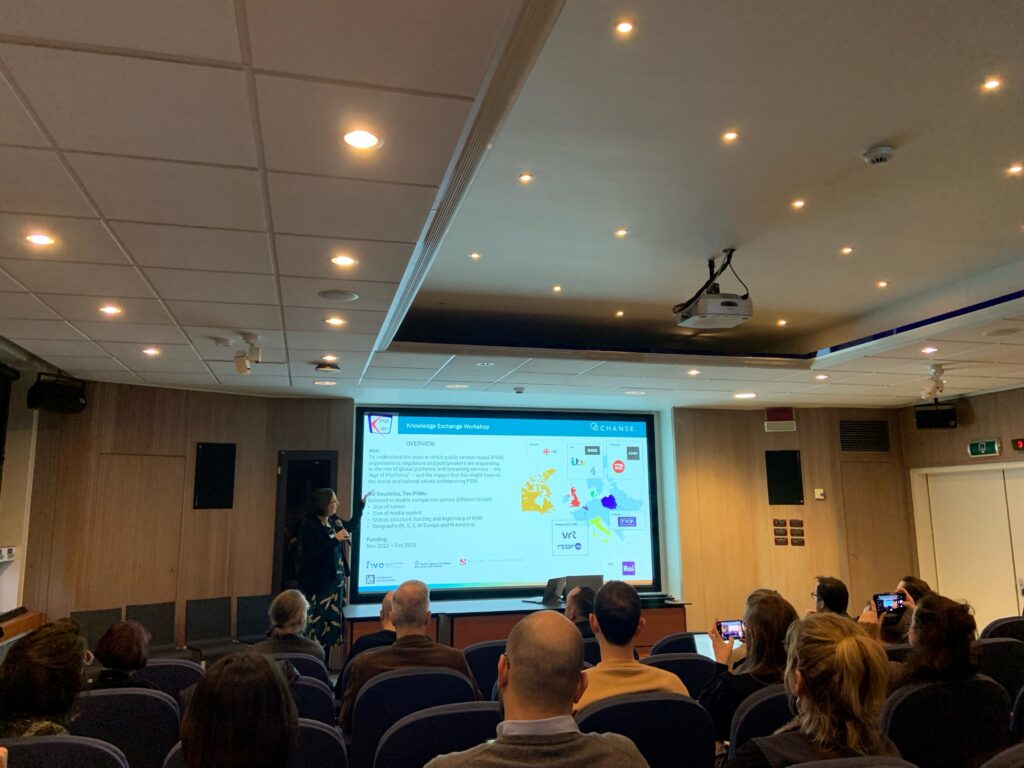 Photograph of Catherine Johnson presenting an overview of the PSM-AP project.